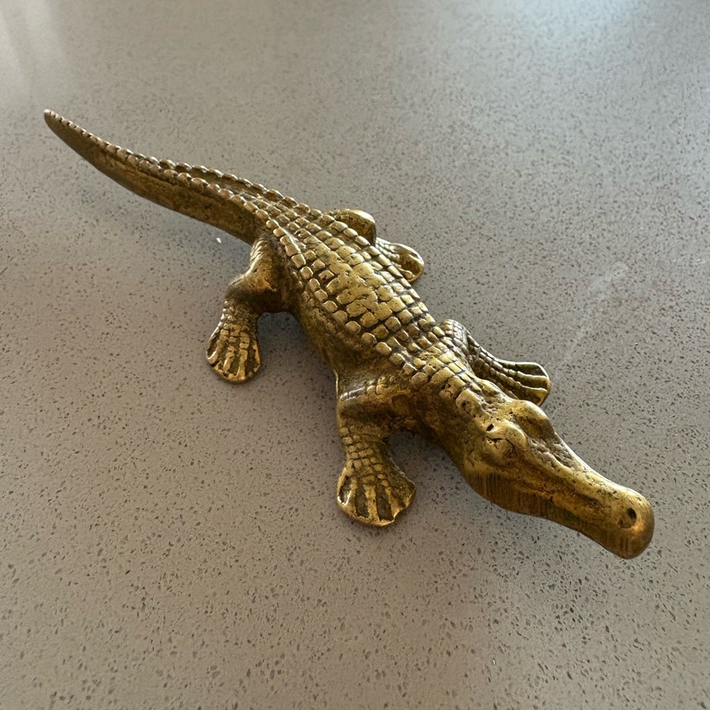 Vintage Brass Alligator